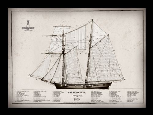 21) HMS Pickle 1805 - signed open print